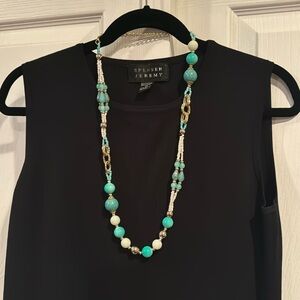 Turquoise assymetical necklace.